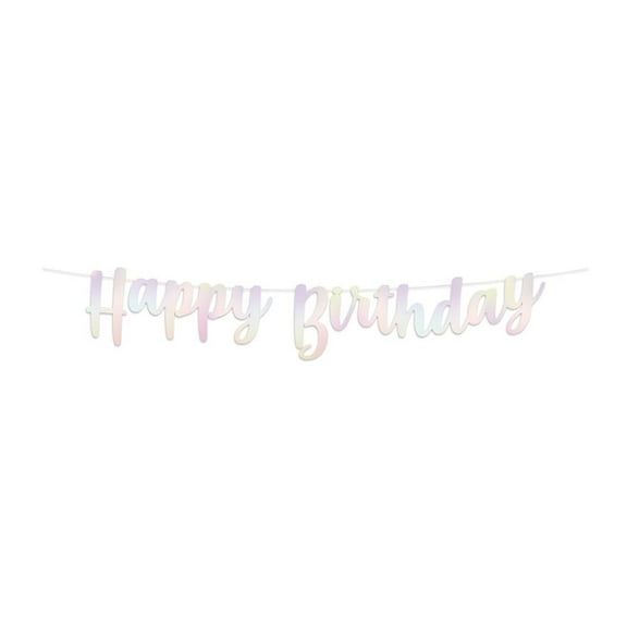 Banner Euro Novelty Happy Birthday Iridiscente 1.2 m Largo 1 pza