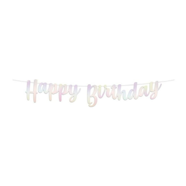 Banner Euro Novelty Happy Birthday Iridiscente 1.2 m Largo 1 pza