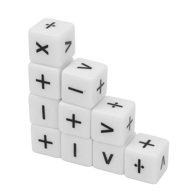 Enseignement des Maths Ensemble d'Enseignement 20 Pcs Opération Math Opération Mathématique dés Enseignement des Maths Fournitures de Classe Blanc