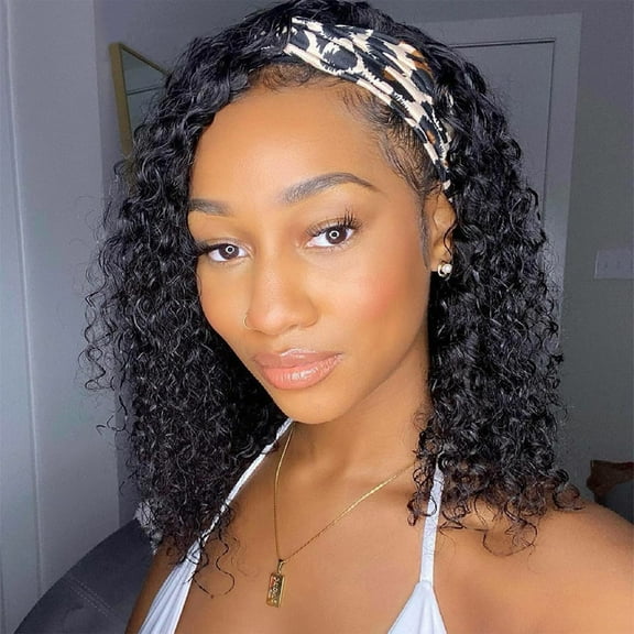 UTOURS Headband Wigs Curly Glueless Wig for Black Woman Synthetic Braid Hair Wig