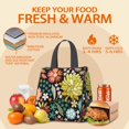 thumbnail image 5 of Pioneer Flower Floral Print Pattern Insulated Lunch Bag for Women & Adults,Large Portable Soft Cooler Lunch Bag,Thermal Food Storage Tote with Pearl Cotton,8.66L,8.75x5.75x9.5 Inch, 5 of 6