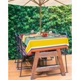 thumbnail image 5 of Outdoor Tablecloth with Umbrella Hole and Zipper Stripes Rectangle Outdoor Tablecloths 60x102 Waterproof Outside Table Cloths Boho Style Patio Table Cover for Outdoor Tables Picnic Garden, 5 of 6