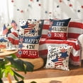 thumbnail image 2 of Sm:)e Stars and Stripes Polka Dot Stars Happy Fourth of July Throw Pillow Cover 18x18 Inch Set of 4, Polyester Patriotic Outdoor Pillow Case for Sofa Couch, 2 of 6