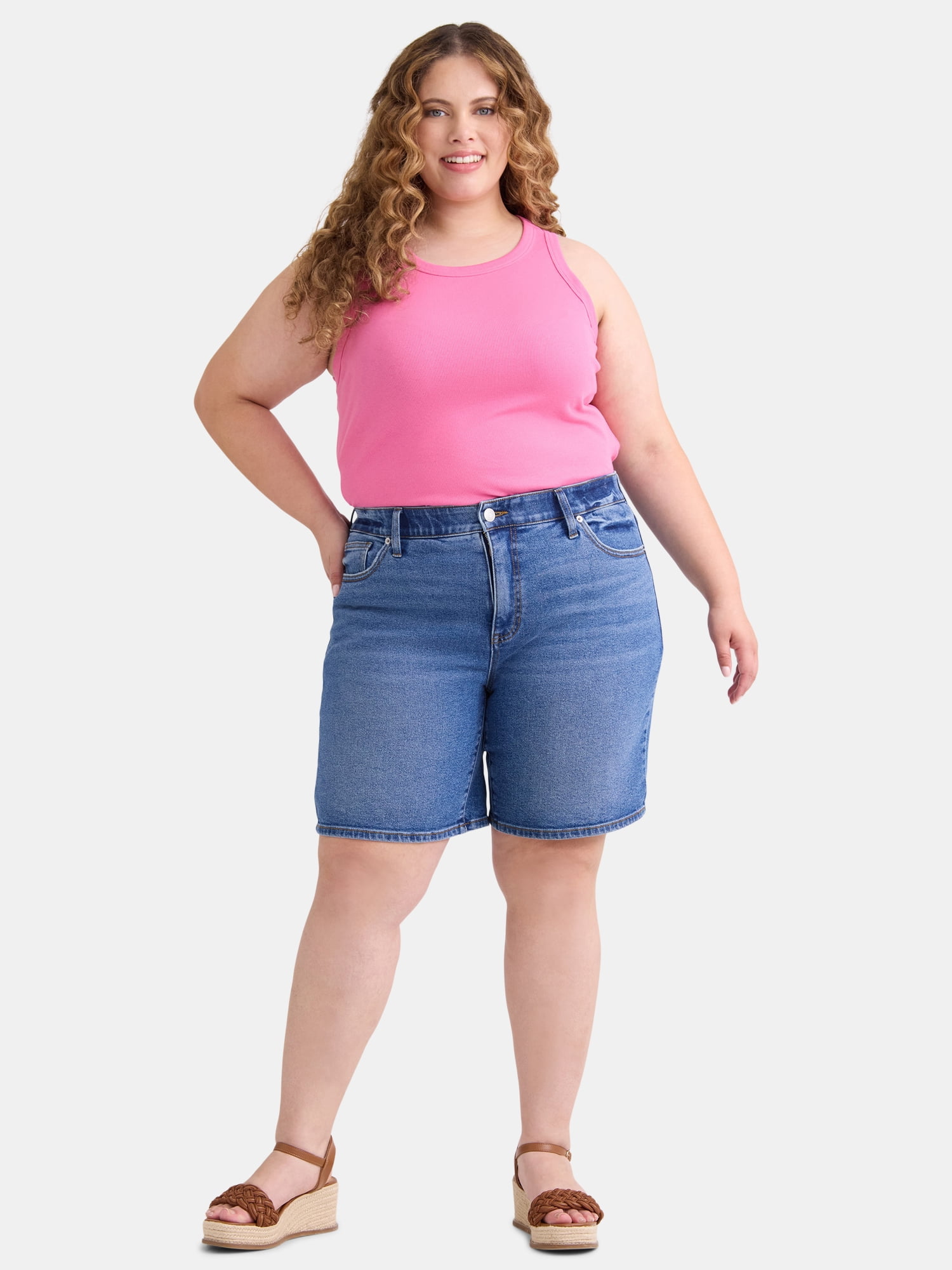 Terra & Sky Women's Plus Size Bermuda Short, 9" Inseam, Sizes 16W-24W