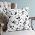 thumbnail image 4 of Pillow Covers 20x20 Set of 2, Black Gray Wildflower Throw Pillow Covers Decorative Couch Cushion Cover, Classic Florals Farmhouse Botanical Microfiber Soft Pillowcases for Bedroom Living Room Sofa, 4 of 9