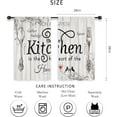 thumbnail image 2 of Farmhouse Kitchen Curtains Rustic Vintage Country Wooden Board Short Small Fork and Spoon Rod Pocket Farm Retro Wood Funny Printed Bedroom Living Room Treatment Fabric 2 Panels 26Wx36H Inch, 2 of 6