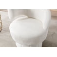 thumbnail image 4 of Mid Century 360 Degree Swivel Cuddle Barrel Accent Sofa Chairs, Round Armchairs with Wide Upholstered, Fluffy Velvet Fabric Chair for Living Room, Bedroom, Office, Waiting Rooms, Beige, 4 of 8