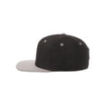 thumbnail image 3 of Original Team Coach Snapback Hat Classic Layered Arched Letters Flat Bill Cap (Black Grey Hat White Black Letters), 3 of 3