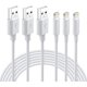 thumbnail image 1 of Lot de 3 Câble Lightning Chargeur 2m, Fil Lightning Charge Compatible avec 11 12 13 Pro XS Max XR X 8 7 6s 6 Plus 5 Se Chargeur iPad, Cordon Blanc Kuyhfg Bienvenido a Kuyhfg, 1 of 5