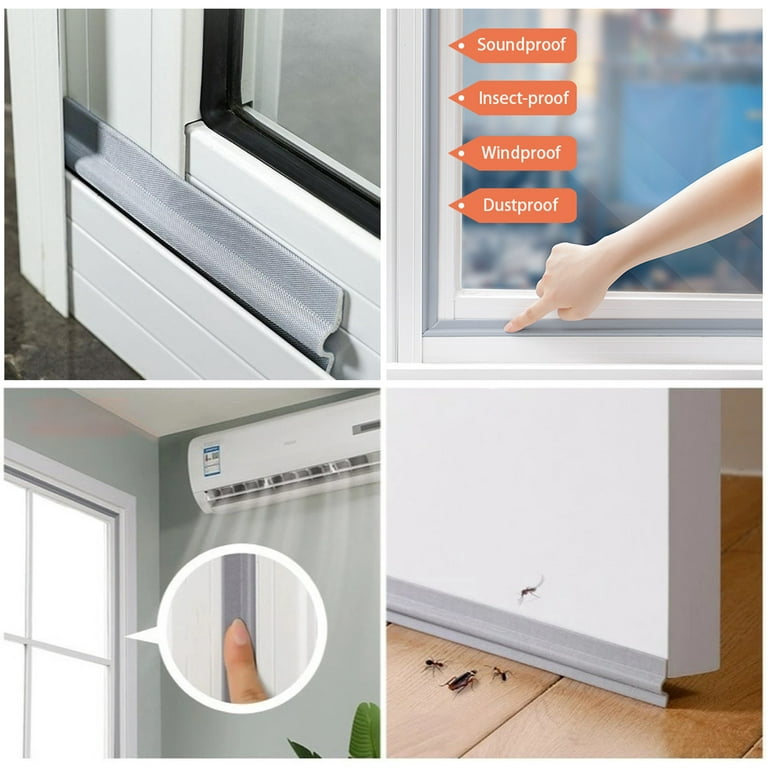 10m Window Draft Stopper Foam Door Seal Strip Self Adhesive, Window Draught  Excluder Tape, Stuffygreenus Weather Stripping for Doors Windows Glass Gaps  (Gray) 