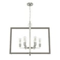 thumbnail image 2 of Hunter - Woodburn 6-light Brushed Nickel, Extra Large Pendant Light, Dimmable, Modern Style, Rectangle Shaped, for Bedrooms, Dining, Living Rooms - 19809, 2 of 7