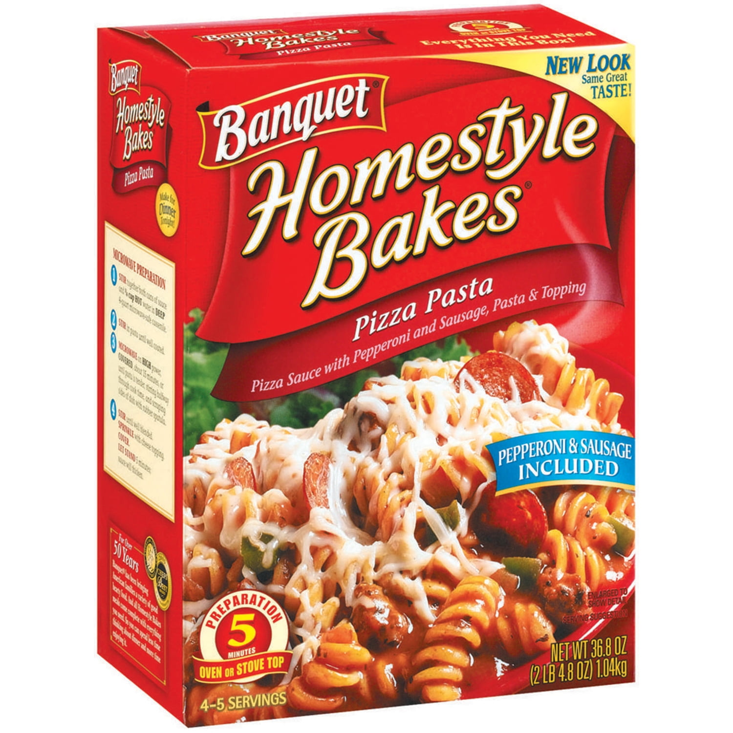 Banquet Homestyle Bakes Pizza Pasta 36.8 Oz Box