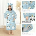 thumbnail image 4 of Dailycode Wearable Blanket Hoodie Oversized Sherpa Flannel Blankets with Pocket for 3-14 Year Old Cute Unicorn Panda, 4 of 7