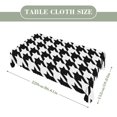 thumbnail image 2 of Houndstooth Rectangular Tablecloth 60"x86" with Lace Edge, Washable Durable Table Cover for Dining, Indoor Outdoor Home Restaurant Decor, 2 of 5