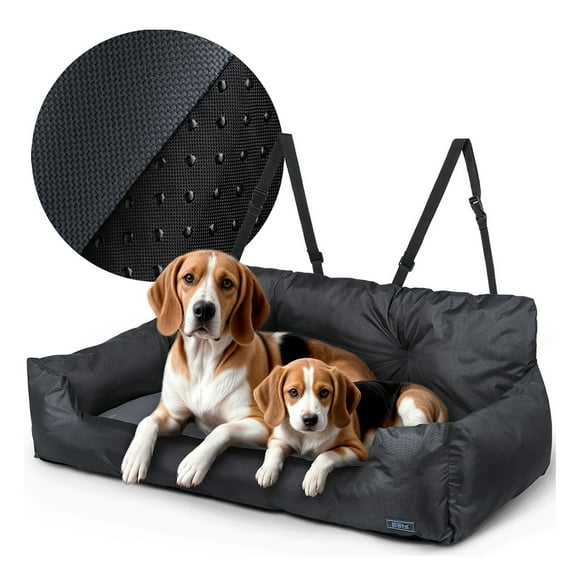 Asiento de Coche para Perro, Transportadora para Automóvil Esquimal (Negro - Gris, 100x52x37 cm)