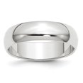 thumbnail image 1 of Diamond2Deal 14K White Gold 6mm Half-Round Men's Wedding Band Size 6, 1 of 1