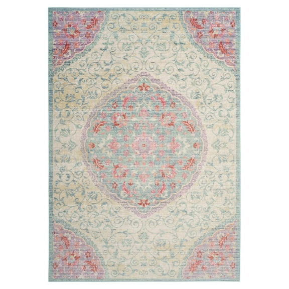 SAFAVIEH Windsor Annora Transitional Area Rug, Light Grey/Blue, 5' x 7'