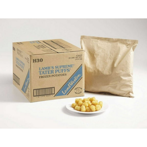 Lamb Weston Supreme Hash Browns and Formed Tater Puff, 5 Pound - 6 per case.