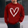 thumbnail image 2 of Kaemgyyd Men's Casual Crewneck Sweatshirt Valentine's Day Heart Long Sleeve Basic Pullover 2025 Spring Fashion Clothes, 2 of 3