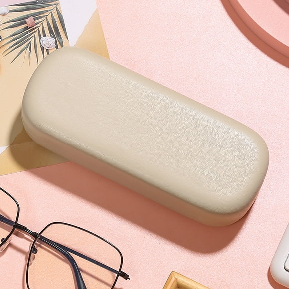 Eyeglasses Case Premium Ins Japanese Portable Anti-Pressure Female Sunglasses Case Eyeglasses Storage Case Purple Sun Eyes Case (Milk Tea White)