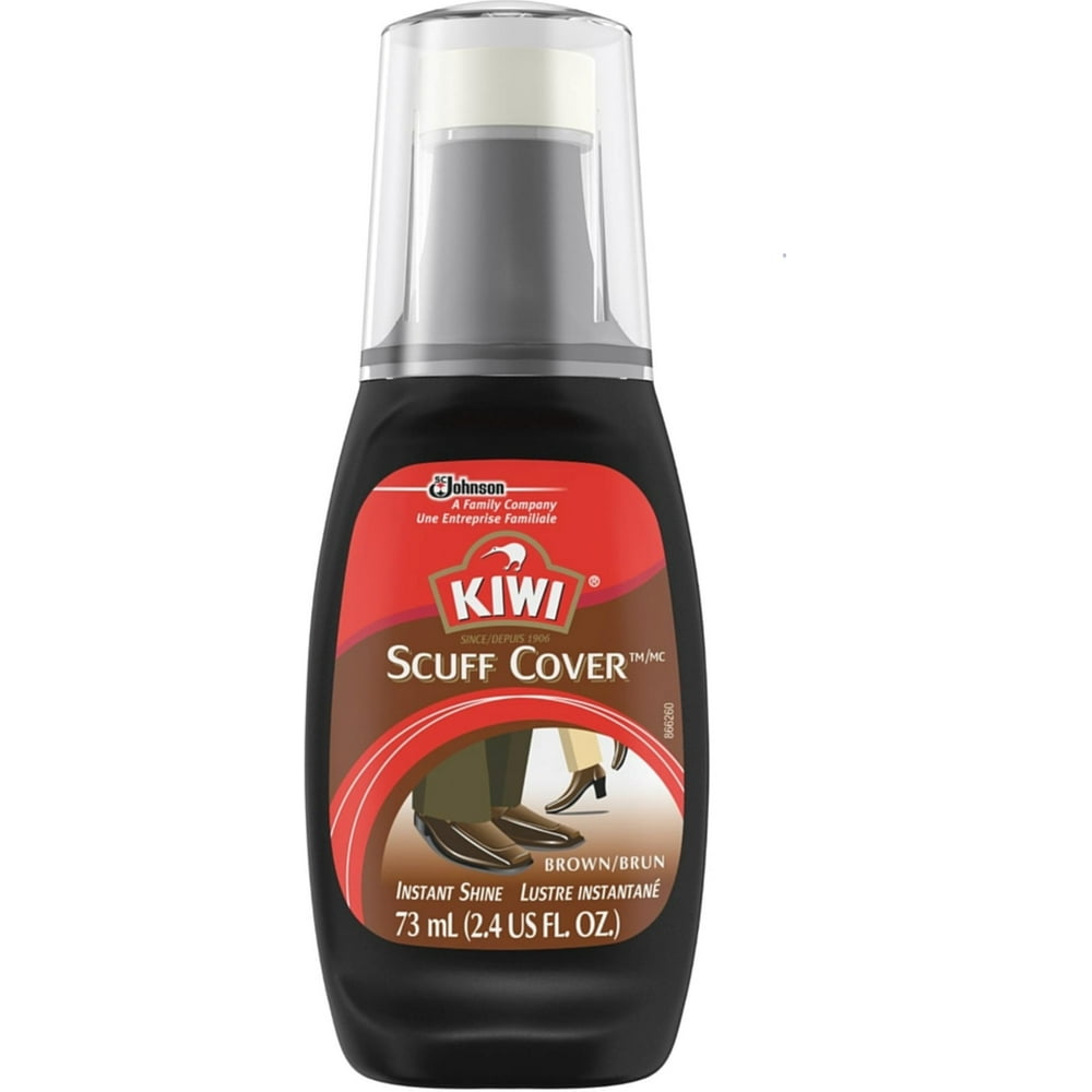 KIWI Liquid Shoe Scuff Cover, Brown 2.4 oz (Pack of 2)