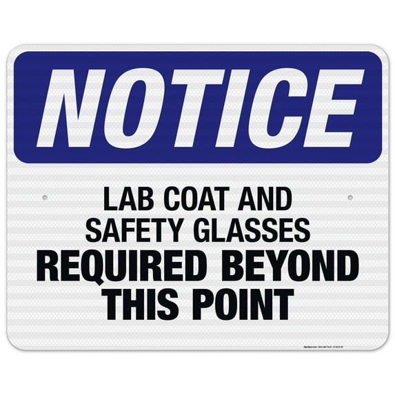 Lab Coat And Safety Glasses Required Sign, OSHA Sign, 24x30 Reflective Aluminum EGP