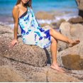 thumbnail image 5 of HAPPY BAY Women's Beachwear Cover-up Swimwear Sarong Pareo Summer Bikinis Pareos Coverups Vacation Long Beach Cover up Wraps One Size Blue, Tie Dye, 5 of 5