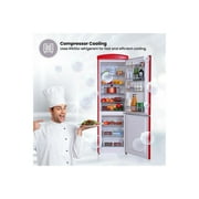 Conserv Appliances Bottom Mount Retro Refrigerator, Red