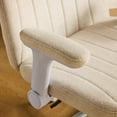 thumbnail image 6 of Ktaxon Office Chair with Chenille Fleece Upholstery, Flip-Top Armrest Desk Chair on Metal Star Base, Adjustable Height & Quiet Casters for Home Study Beige, 6 of 10