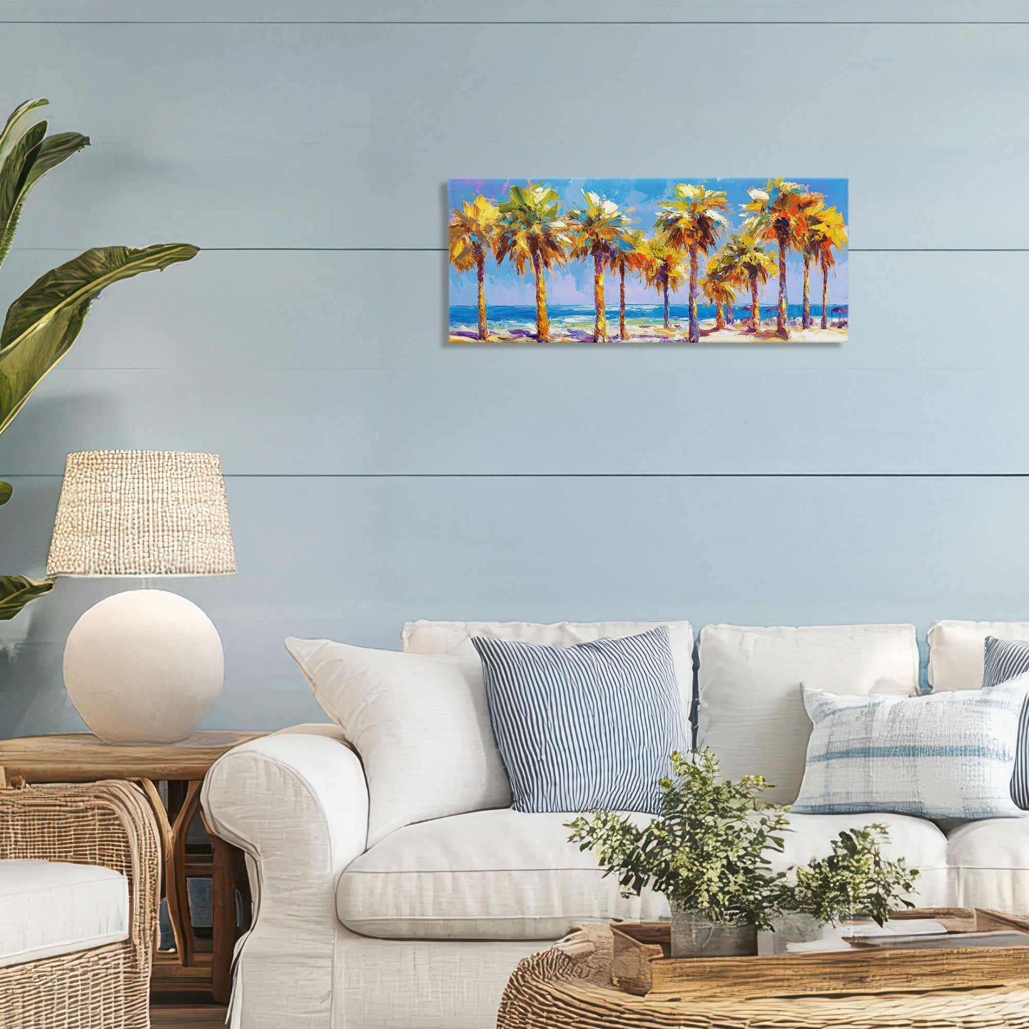 Stupell Industries Many Palm Trees on Beach Canvas Wall Art, design by Petal Prints Design