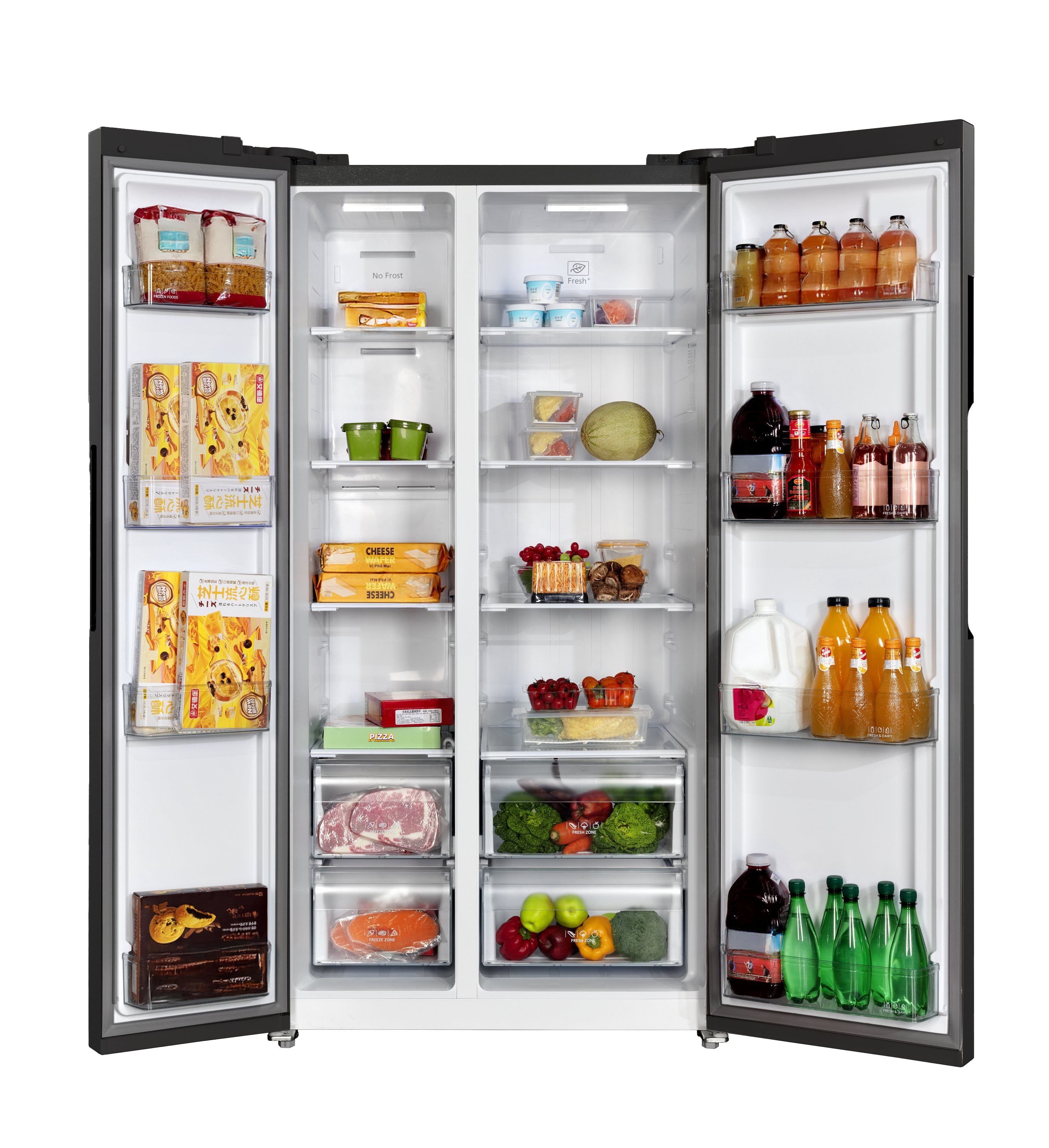 Hamilton Beach Counter Depth 20.6 Cu. Ft. Side by Side Refrigerator, Black Stainless Steel