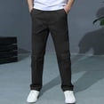thumbnail image 2 of Bovxnpu Boys Dress Pants School Uniform Pants Cargo Style Boys Cargo Long Casual with Pockets Solid Color Pants, 2 of 8