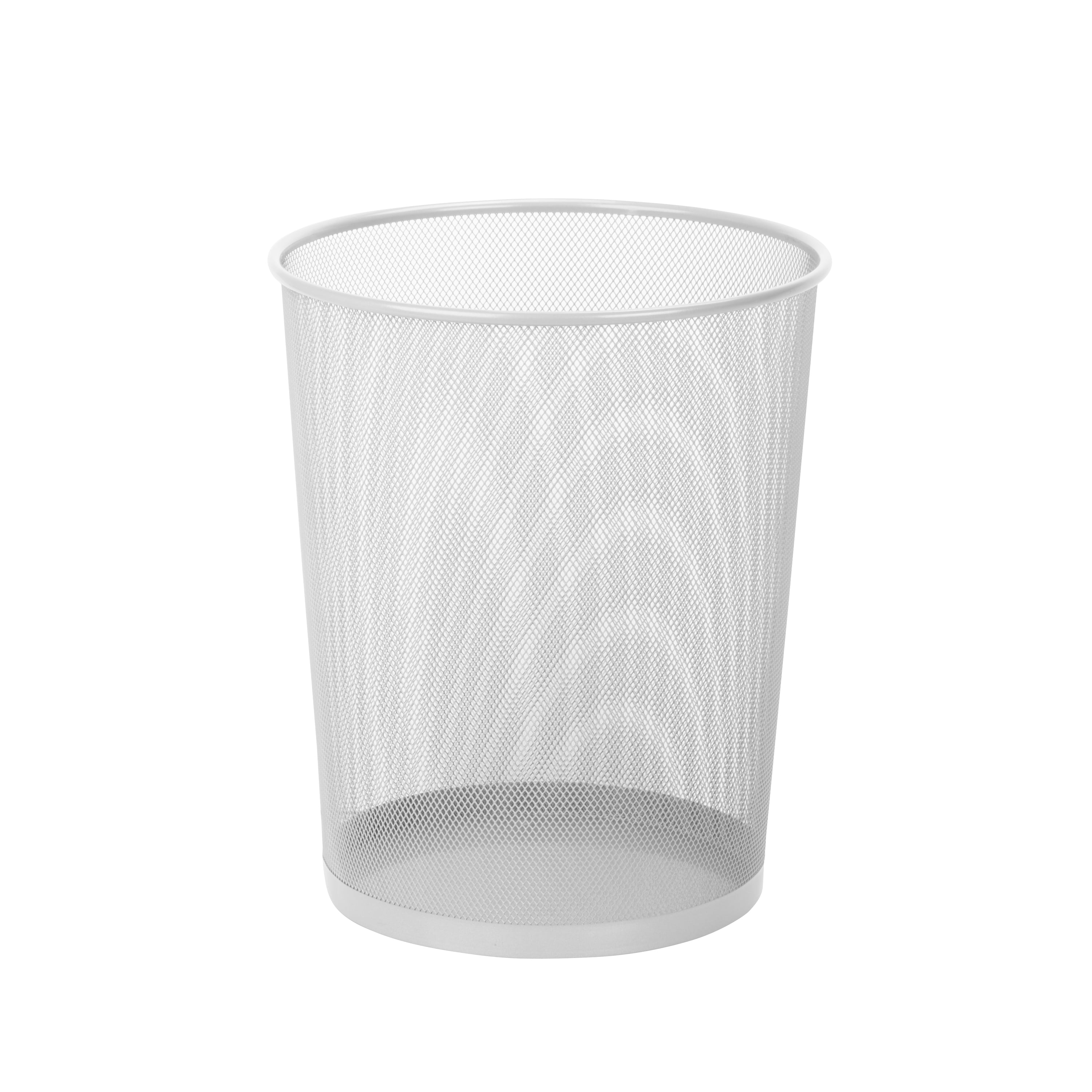 Small Wire Mesh Trash Can, Silver, 2Pack