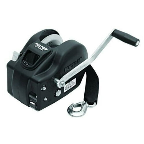 Fulton 142418 Winch, 2600 lbs, 2-Speed with 20' Strap, 10" Handle, Black Cover, 1 Pack