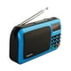 thumbnail image 1 of Mini altavoz de radio portátil FM, reproductor de música MP3, tarjeta TF, USB con pantalla LED y Azul, 1 of 5