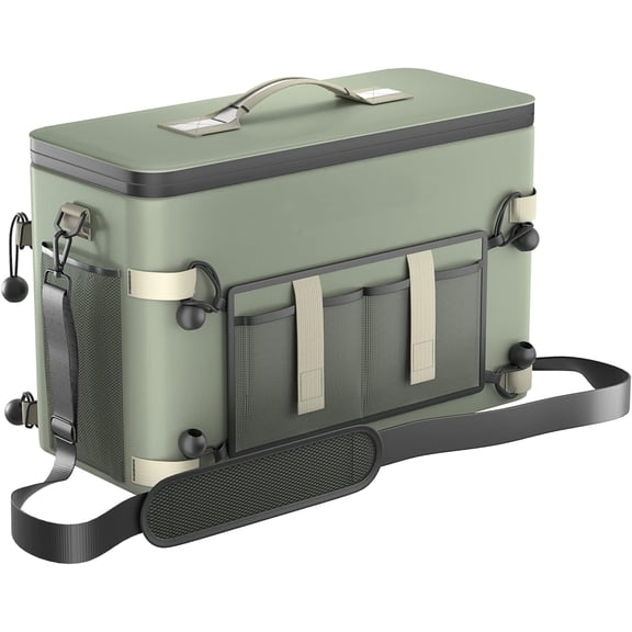 Deep Freeze Cooler Soft Sided Cooler Bag, Collapsible Insulated Ice Chest, Leakproof Camping & Travel Cooler for Kayaking & Beach