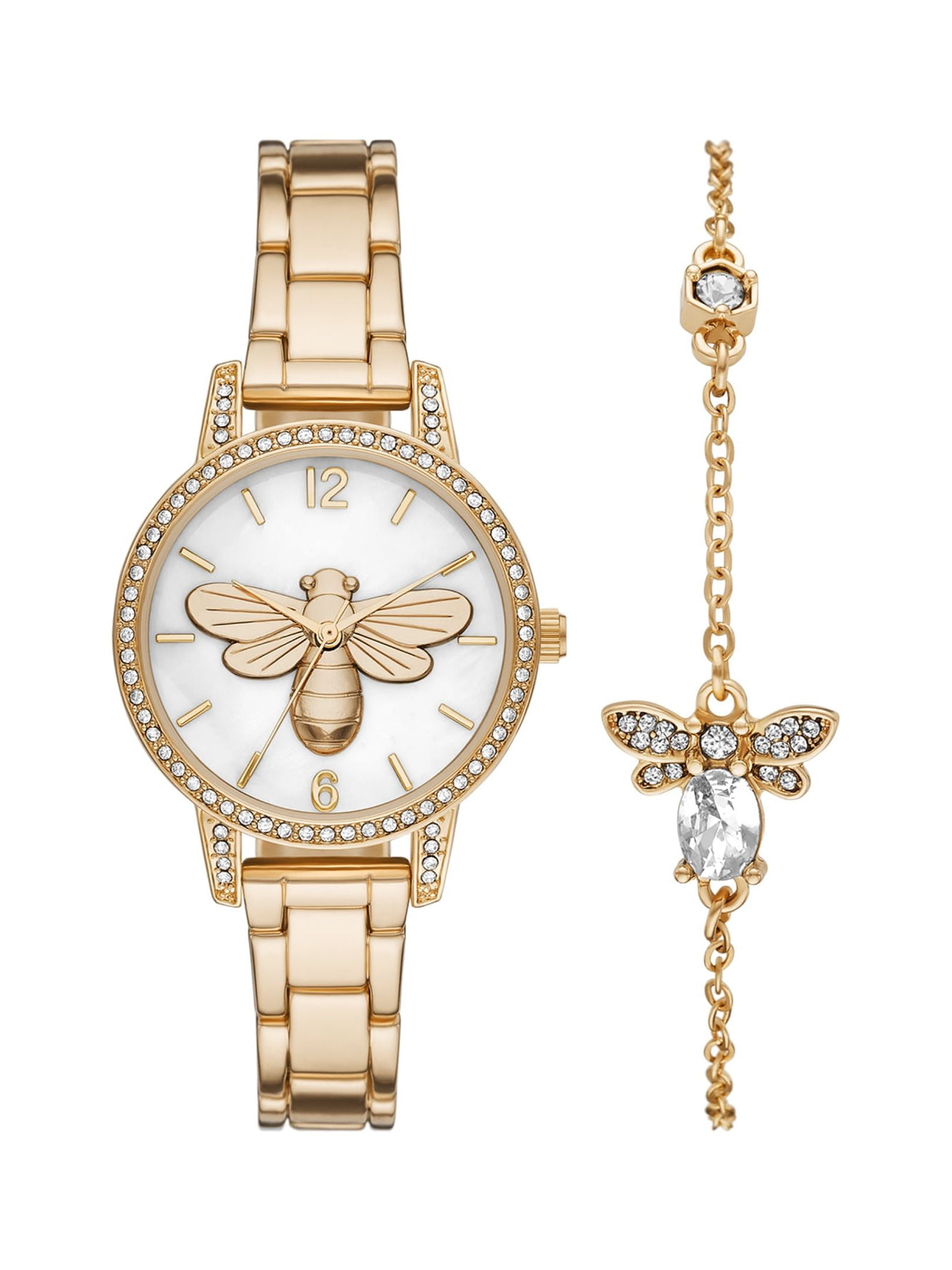 Time And Tru Rose Gold Watch & Bracelet Set With Crystal Accents Time and Tru Women main image 3