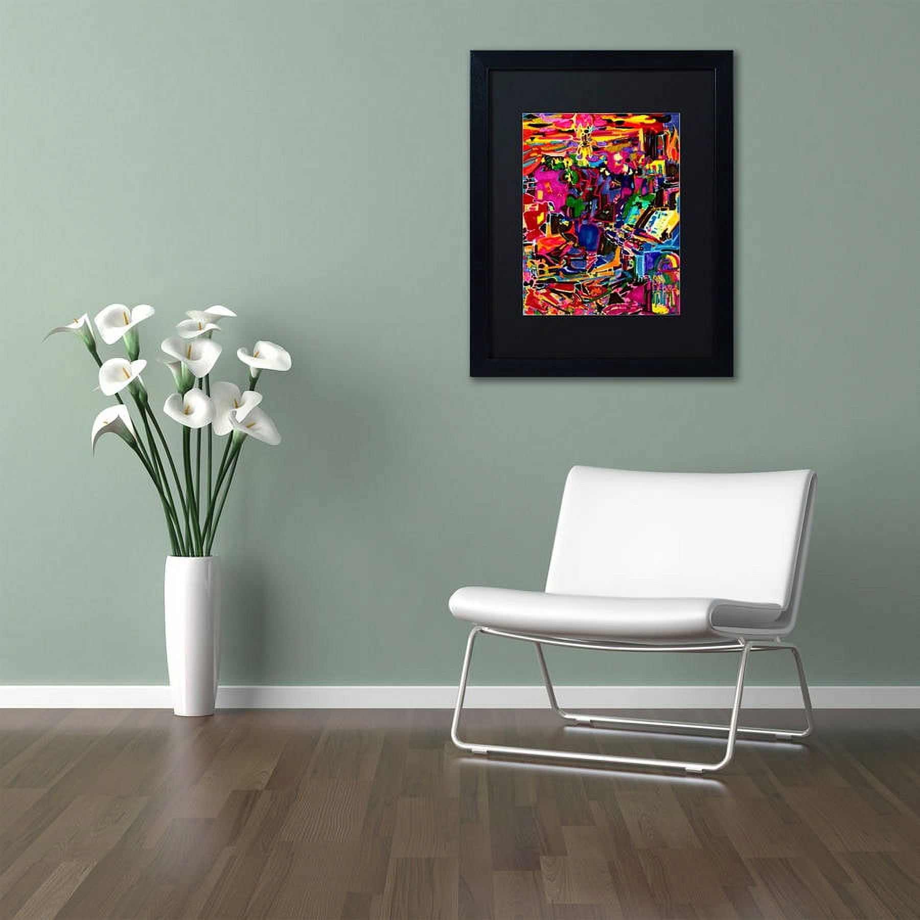 Trademark Fine Art "Fire In The Arcade" Canvas Art by Josh Byer, Black Matte, Black Frame