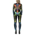 thumbnail image 3 of TheFound Justaucorps Squelette Halloween pour Femmes Manches Longues Col Roulé, 3 of 6