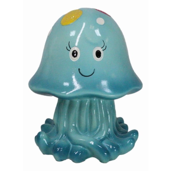 Whimsical Nautical Marine Blue Sea Jellyfish Money Coin Savings Piggy Bank