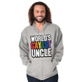 thumbnail image 4 of Worlds Gayest Uncle Birthday Pride Zip Hoodie Sweatshirt Men Brisco Brands S, 4 of 6