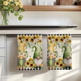 thumbnail image 7 of Sunflower Gnomes Kitchen Towels Set of 4, Spring Farmhouse Vintage Daisy Floral Leaf Absorbent Dish Towels for Kitchen, Microfiber Hand Towel, Quick Drying Tea Towel for Cleaning Dishcloths, 7 of 7