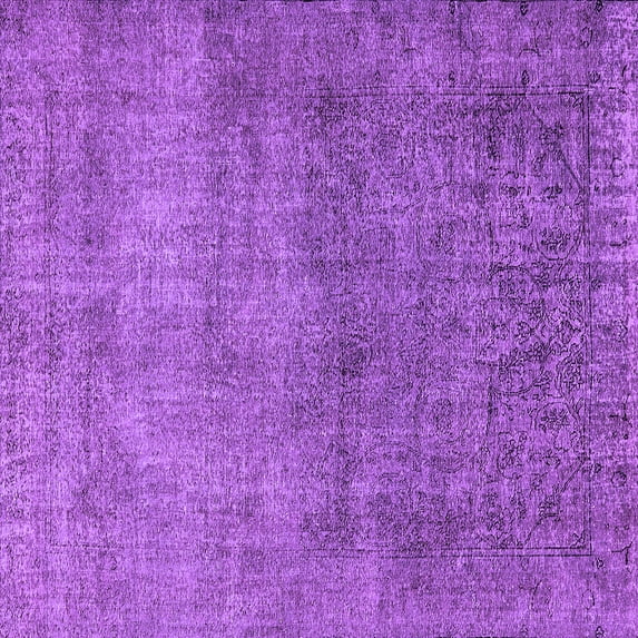 Ahgly Company Indoor Square Oriental Purple Industrial Area Rugs, 8' Square