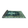 thumbnail image 2 of Ahgly Company Indoor Round Geometric Light Blue Traditional Area Rugs, 3' Round, 2 of 4