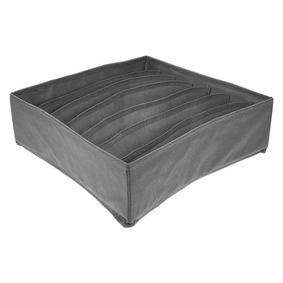 LOLIPPYY Dark Grey Fabric Drawer Divider for Closet Underwear, Socks, and Ties Organizer