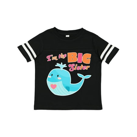 

Inktastic I m the Big Sister- Cute Whale with Heart Gift Toddler Toddler Girl T-Shirt