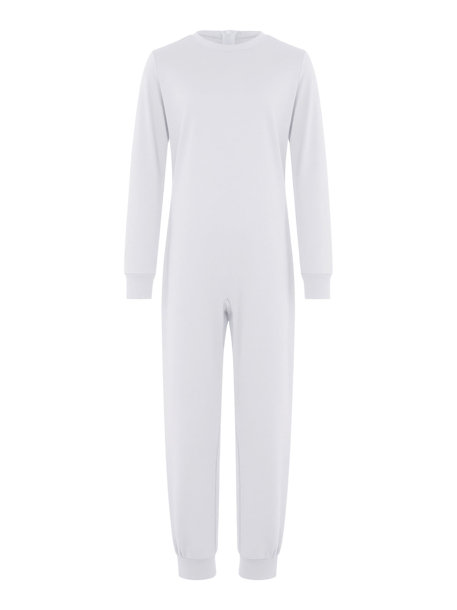 Miutii Unisex Girls Boys One-piece Jumpsuit Full Body Romper Special Needs Adaptive Clothes 6-16 Years White 14