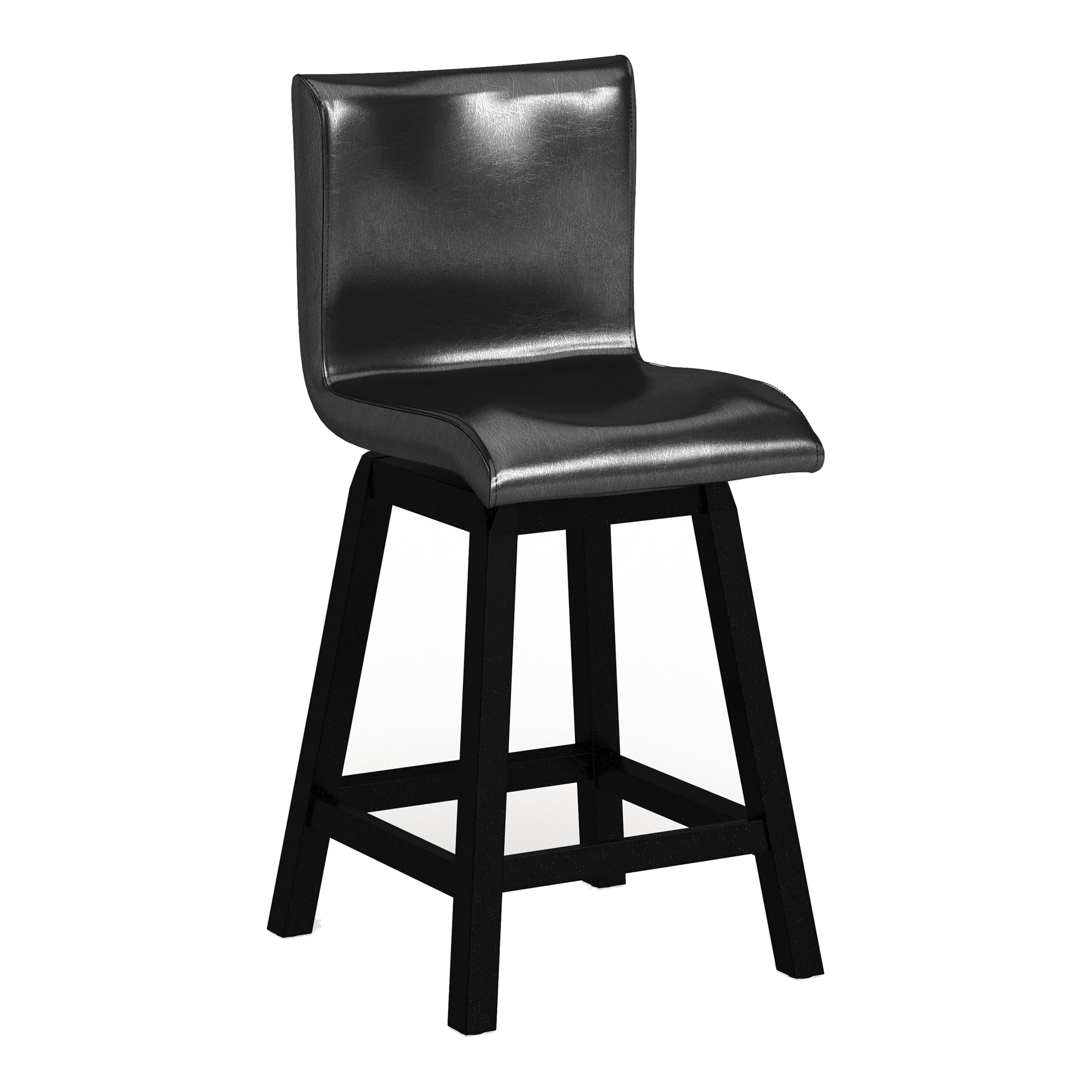 Furniture of America Severn Swivel Wood Black Counter Height Stools (Set of 2)