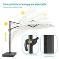 thumbnail image 5 of FLAME&SHADE 11ft Offset Patio Umbrella,Solar Power Round Canopy Umbrella with Aluminum Frame and Base/Stand for Garden,Poolside and Market,White, 5 of 7