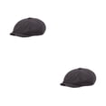 thumbnail image 4 of Sonducket Gorra plana de algodón y poliéster para hombre, elegante, a la moda, de Color sólido, transpirable, ergonómico, para niños, Gris oscuro 2piezas, 4 of 6